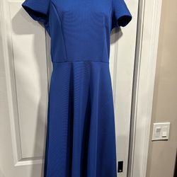 Elegant High-Low Royal Blue Textured Dress