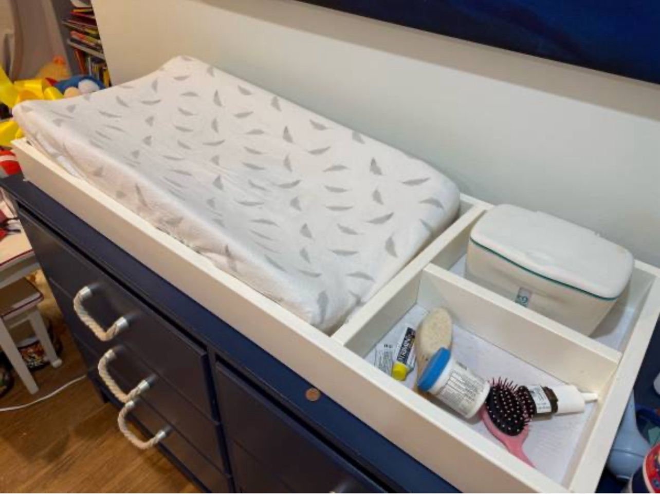 White Wooden Baby Changing Station