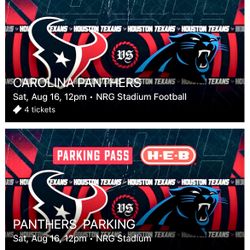 NFL- Preseason: Texans vs Panthers Tickets And Parking Passes