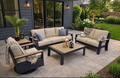 5 Piece Outdoor Patio Conversation Set (Very Dark Blue)*New Patio Furniture*