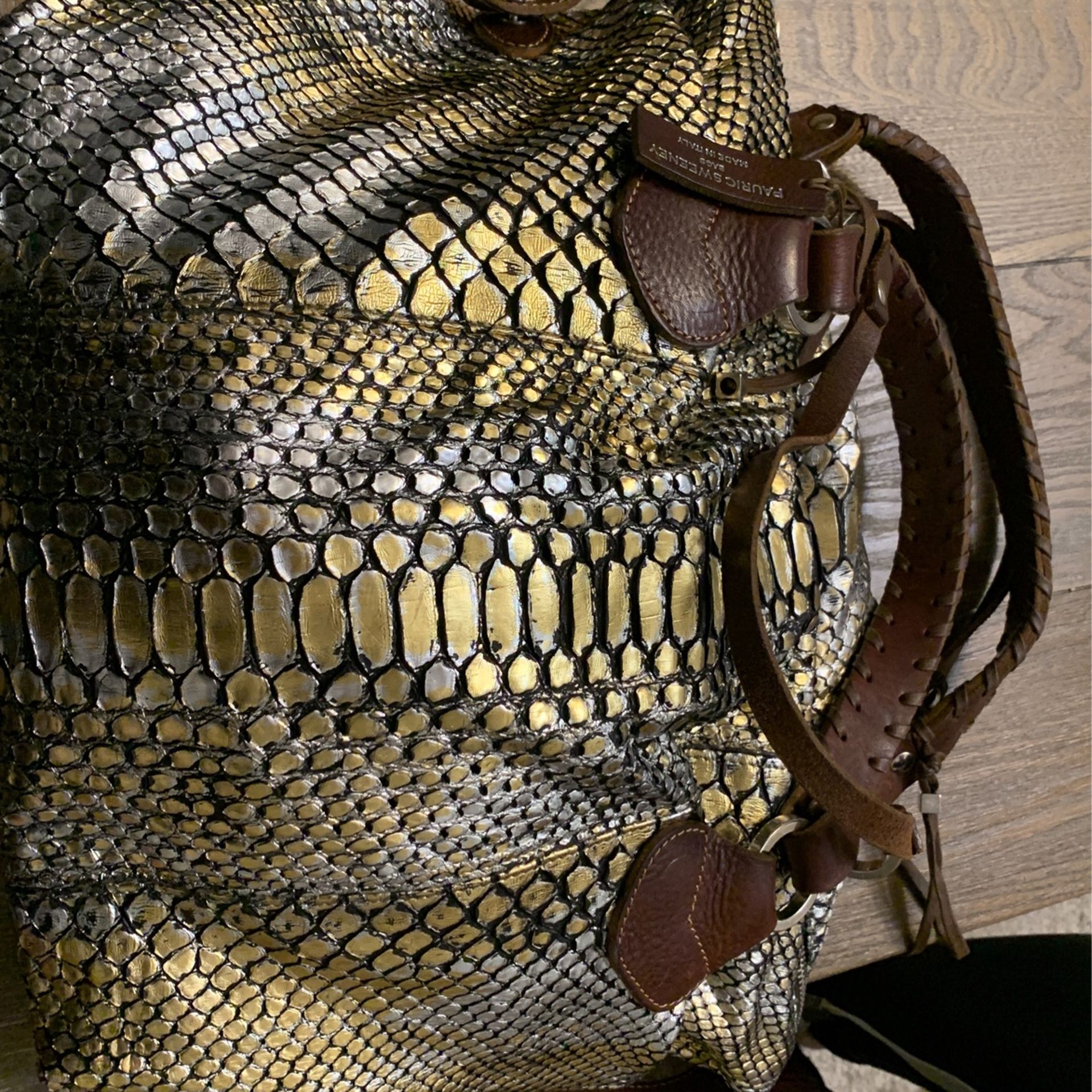 Pauric Sweeney Bags. Python Handbag- Metallic