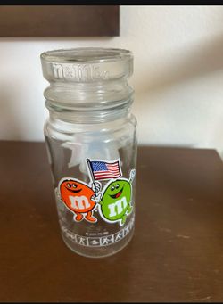 1984  Olympiad Games Of Los Angeles Olympic Candy Jar, Vintage M&M's Chocolate Glass Candy Jar With Lid, Mars Inc