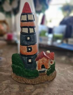 Ceramic Lighthouse Bookend