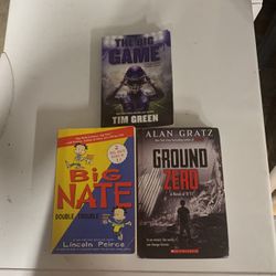 3 Books (Big Nate Double Trouble, The Big Game, Ground Zero Novel Of 9/11