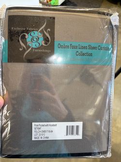 Exclusive Fabrics Ombre Faux Linen Sheer Curtain 50x84