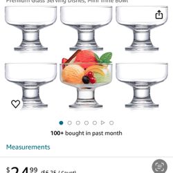 11 Glass Dessert Bowls,New