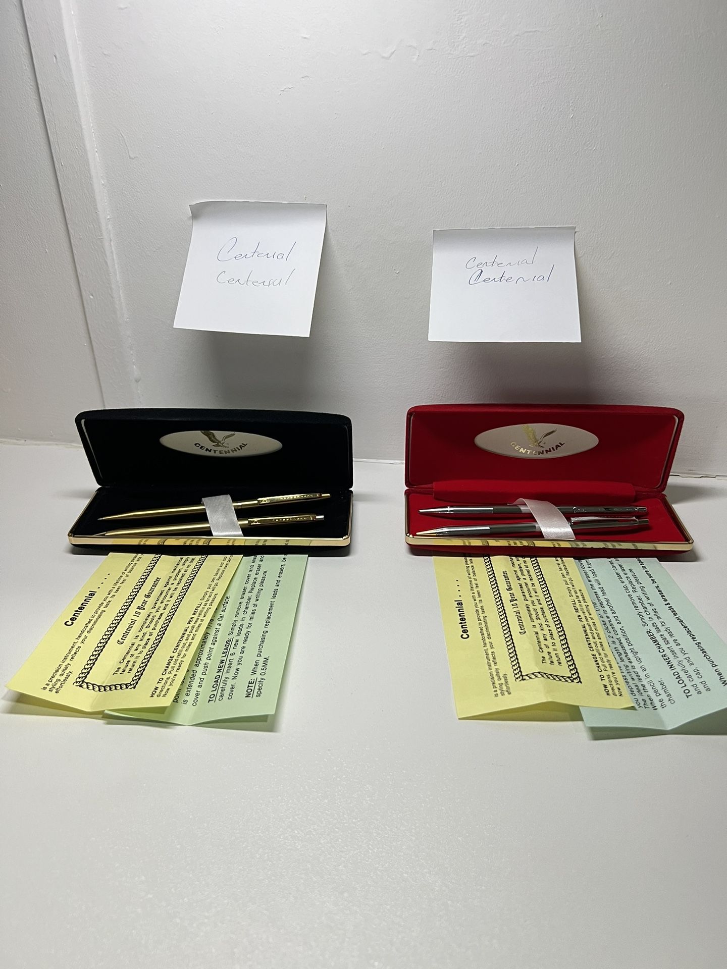 Vintage Centennial Gold Ball Point Pen and Mechanical Pencil Set 2 sets