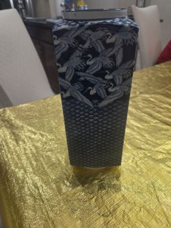 Blue and White Porcelain Crane Vase