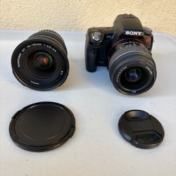 Sony Alpha A33 camera w/ 18-55mm SAM + Quantaray AF 19-35mm lens bundle kit