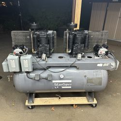 Air wCompressor, 10hp (5hp x 2), 230v Single Phase, 120 Gallonp