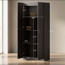 Brand New HOMCOM Farmhouse Pantry Cabinet – Espresso