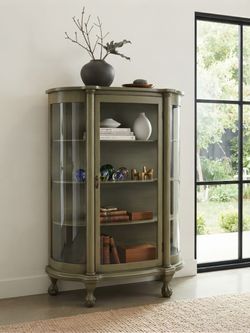 Antique Larkin Co. Curved Glass China Cabinet / Display Case