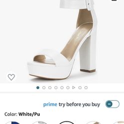 White Dreampair heels 7.5
