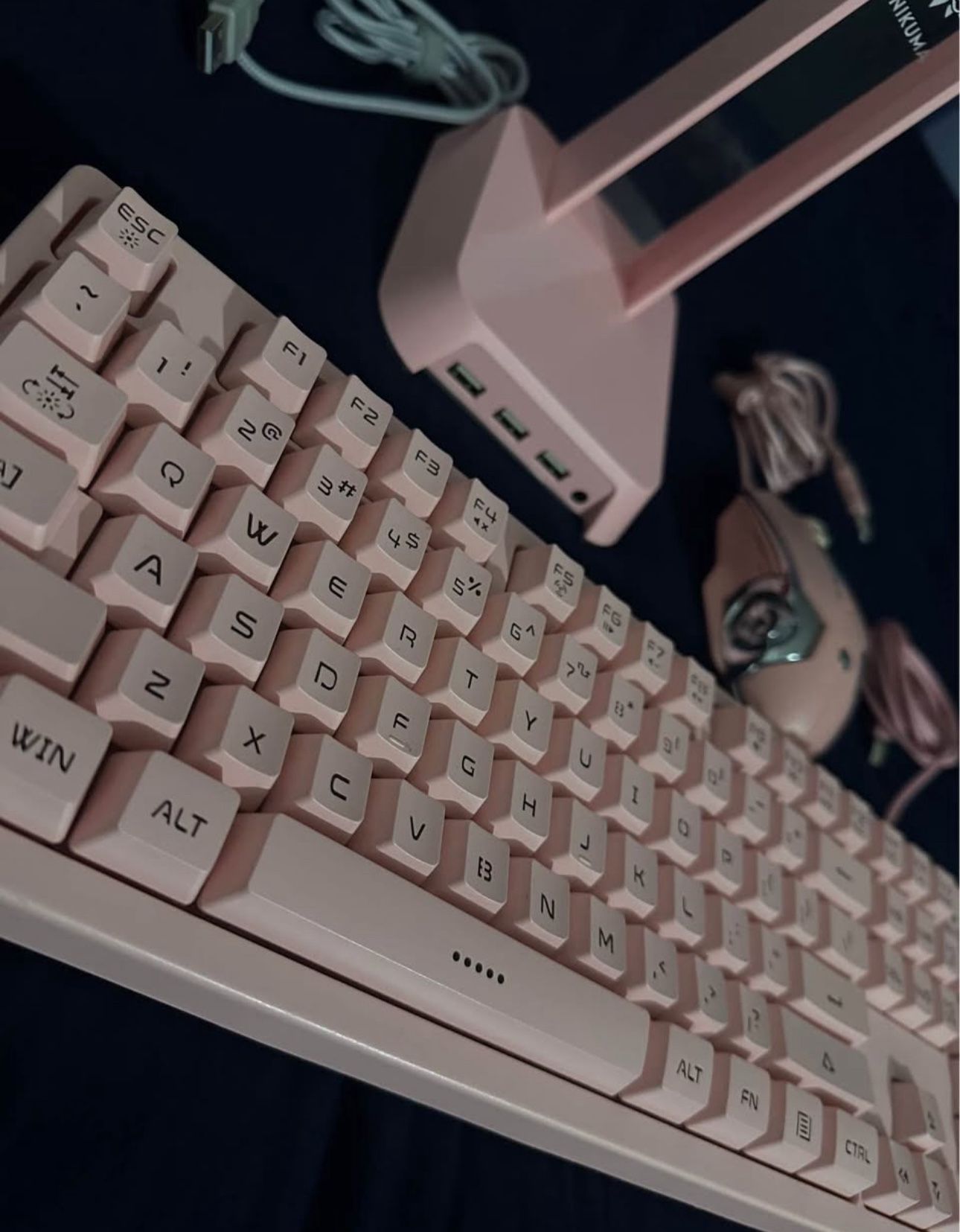 gaming keyboard, mouse, and headset holder