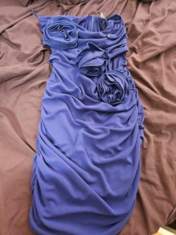 Zara Royal Blue Strapless Floral Rosette Cut Out Mini Dress Size M for Sale  in Torrance, CA - OfferUp