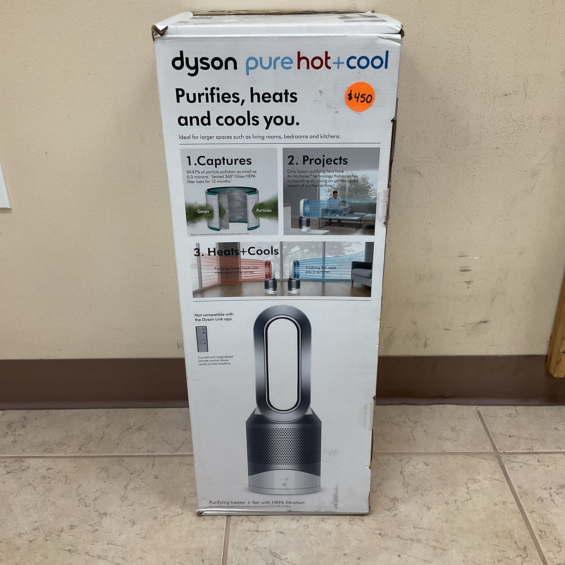 DYSON PURE HOT + COOL PURIFIER HEATER FAN.