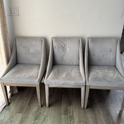 (3) Gray Dining Chairs 