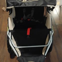 Black And Cream BOB Revolution Flex Single Jogging Stroller
