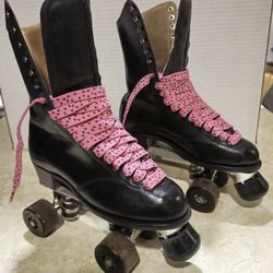 Betty Lytle Hyde 18-Eyelet Women Size-6 Roller Skates~Chicago Wheel Custom Plate   Women's 18-Eyelet Betty Lytle Cap Toe Roller Skates ~   ~ Chicago T