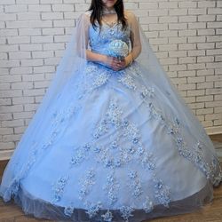 Sky Blue Quince Dress Size 12 - Still Available.