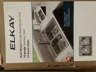 Elkay stainless steel sink, drop in, Undermount
