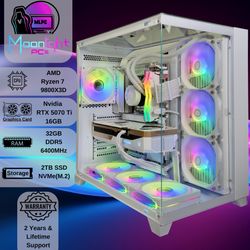 Ryzen 7 9800X3D / RTX 5070 Ti “White Eclipse V2” - RGB Gaming & Streaming PC