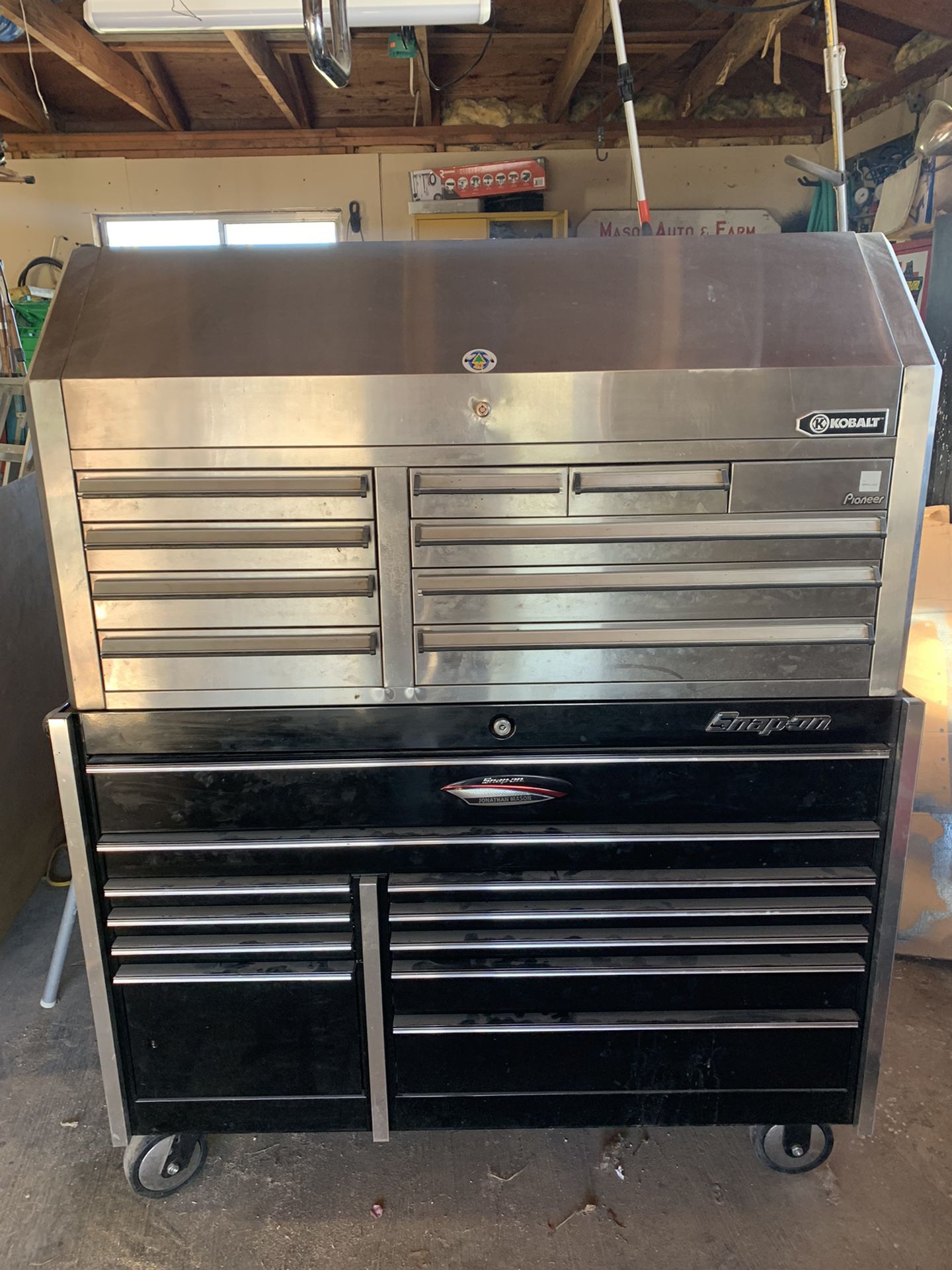 Cobalt Tool Box With A Snap On Tool Box.  Excellent Shape, Great Deal!