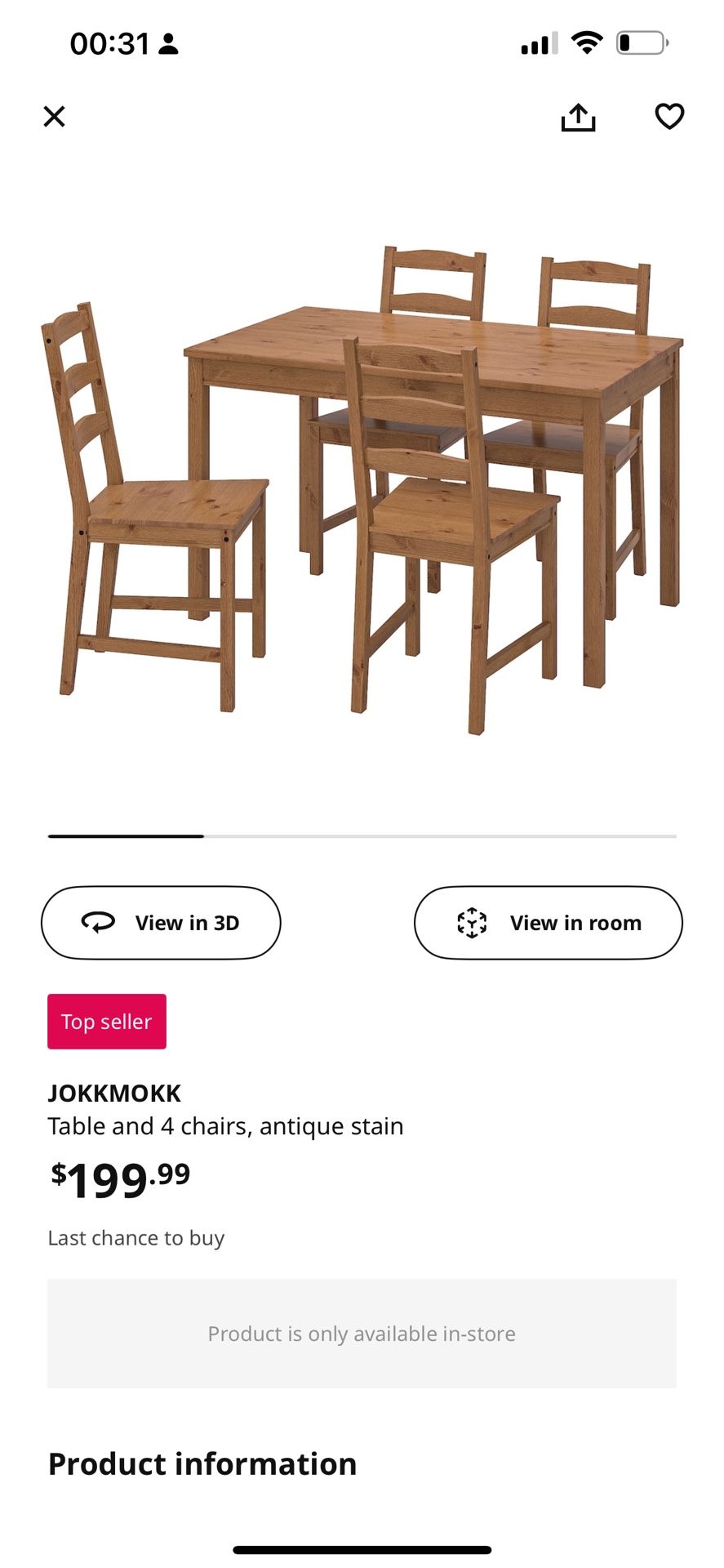 Table and Chairs X4
