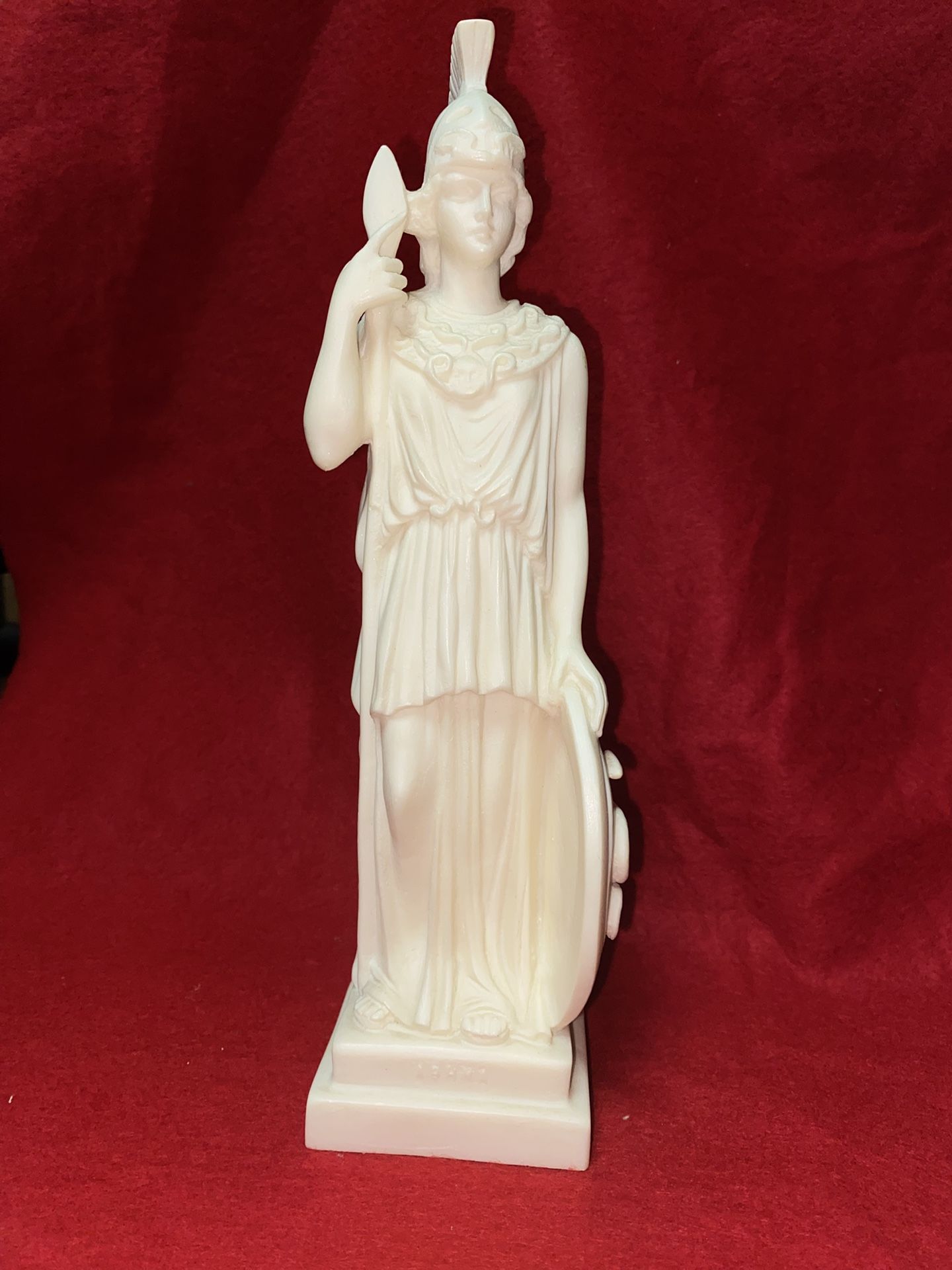 Vintage 10 Inch Alabaster Greek Athena Figurine Imported From Greece