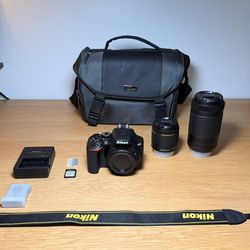 Nikon D3500 DSLR Camera Bundle – Like New – 2 Lenses + Accessories