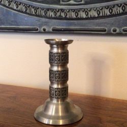 Vintage 1974 Pewter Candlestick Holder