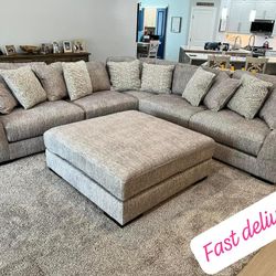 $50 Down Finance Sectional Sofa Loveseat Reclining Sofa Bedroom Set Queen  Bed King Bed Dresser Nightstand Chest Dining Table Chairs 