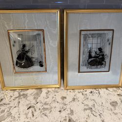 Antique Silhouettes Framed