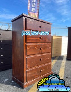 Brown pinewood dresser cajonera chest mueble drawer