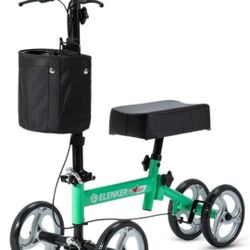 Deluxe ELENKER Medical Aid Knee Scooter Steerable Knee Walker 10" Wheels Walking