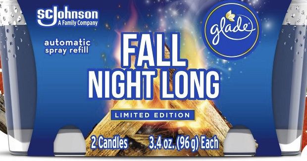 Glade Fall Night Long 2pk Candle 
