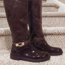 New Women's Size 10 Bamboo Boots Rain Boot, Full Zipper, Faux Fur Lining