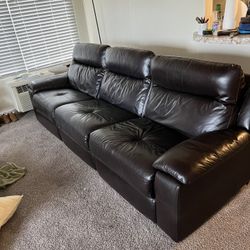 Leather Recliner Couch With Arm Storage