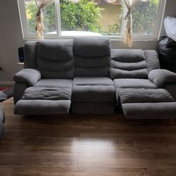 Heather Grey 2-Piece Reclining Sofa Set