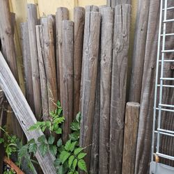 old fence boards/round posts