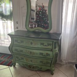 Hand painted bachelorette chest with mirror