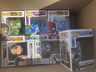 Funko Pop Lot - Zombie Hulk, Leonardo, Deadpool, Skyrim & More
