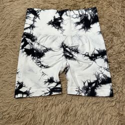 Tie Dye Workout Shorts for Women Seamless Scrunch Soft Active Shorts