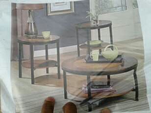 Ashleys furniture 3pc table set new in box