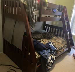 Full Twin Bunk Bed With Dresser And Mattresses