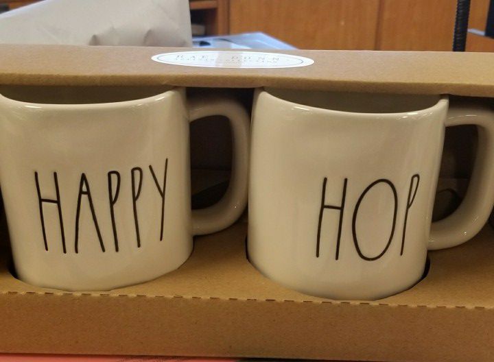 Rae Dunn happy hop mugs