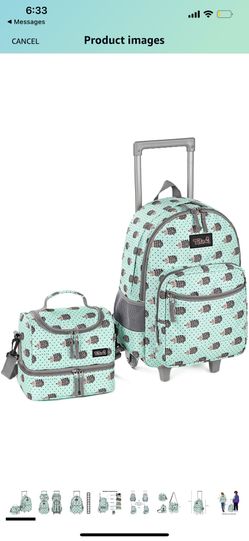 Tilami Rolling Backpack 18” With Lunch Bag