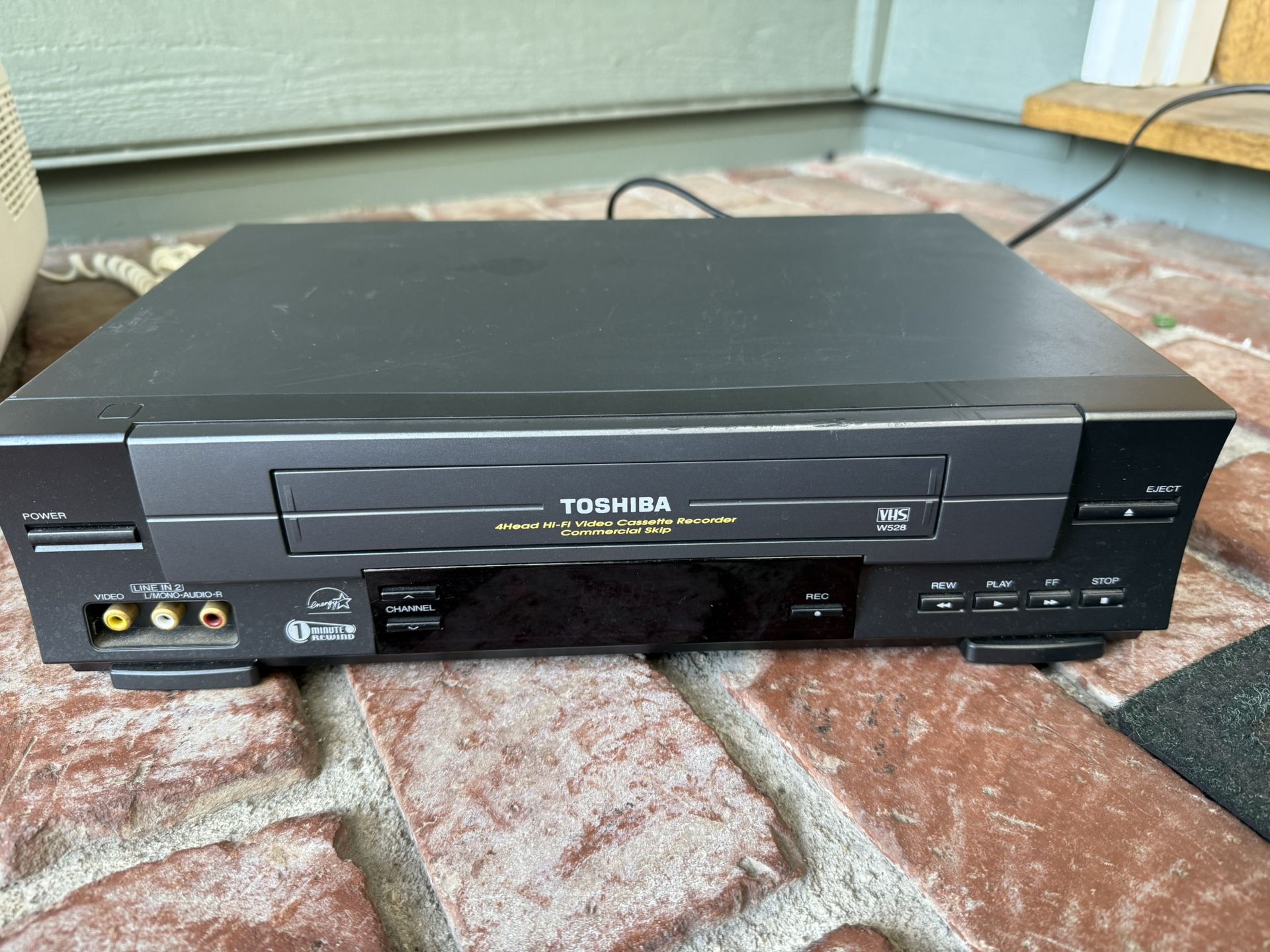 Toshiba W-528 VCR VHS Player | 4Head Hi-Fi Stereo w- AV Cable| Tested! Working Perfectly!
