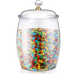 2 Gallon/256 oz Large Candy & Cookie Jar with Lid Unbreakable Plastic NEW!!