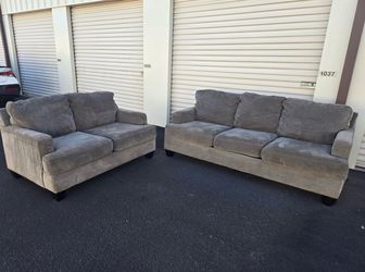 Gray Ashleys Furniture Couch and Loveseat(WILL DELIVER)